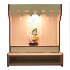CrazyInk Handmade Beautiful Wooden Temple/Home Temple/Puja Mandir/Wall Hanging and Table Top Home Mandir Temple/Home Decor Beautiful Wooden Temple with Storage Box (RED) (White)