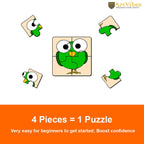 Artvibes Birds Wooden Jigsaw Puzzle Games for Children & Kids | Jigsaw Puzzles for Kids Age 2-5 | 4 Pieces Puzzles | Toddler's Wooden Puzzle (PZ_503N), Set of 6