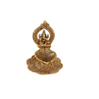 Kridaykraft Aluminium Metal Ganesh Diya with Swastik Engraved in Hand Hath Deepak Ganesh Gold Plated (10.2 cm x 10.2 cm x 11.5 cm,),
