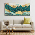 VIBECRAFTS Canvas Paintings for Living Room Drawing Room Abstract Mountains Lusurious Pattern Canvas Wall Painting Fitted With Wooden Frame For Home | Office | Living Room | Gifts (PTVCH_2519)