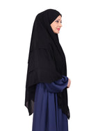 Markaz Hijab Women's Polyester Fabric Solid Pattern Khimar Namaz Hijab Free Size, Black