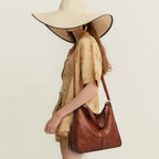 Zibuyu Tote Handbag for Women Faux Leather Shoulder Crossbody Brown