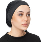 PAROPKAR Women's Hijab Undercap & Scarf Cap - Solid Colour Hijab Tube Unisex Stretch Dreadlocks Tube Neck Gaiter & Neck Warmer Bandana (Black Olive White)