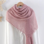 CrossKulture Crinkled PolyCotton Scarf for Women - 180 x 90 cm Stole for Women | PolyCotton Scarf for Summers, Head Cover for Women | Lightweight Scarf for Women | Women Accessory (Champagne)