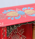 DESERT ART Multicolour Neem Wood Pooja Mandir Without Door(33.02 X15.24 X40.64) CM