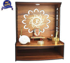 LET'S DIY Wooden Handcrafted Temple with OM Carving | Traditional Home Mandir for Home & Office (Pack of 1)