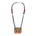 AAKRITI ART CREATIONS Indigo Wanderer Handcrafted Ethnic Necklace for Women | Boho Beaded Pendant | Boho Pendant Necklace for Women | Handmade Jewellery Gift