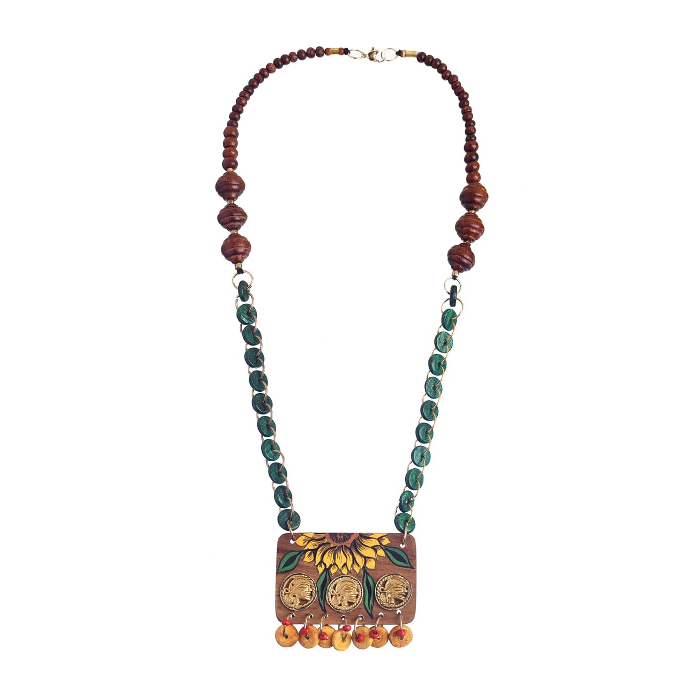 AAKRITI ART CREATIONS Indigo Wanderer Handcrafted Ethnic Necklace for Women | Boho Beaded Pendant | Boho Pendant Necklace for Women | Handmade Jewellery Gift
