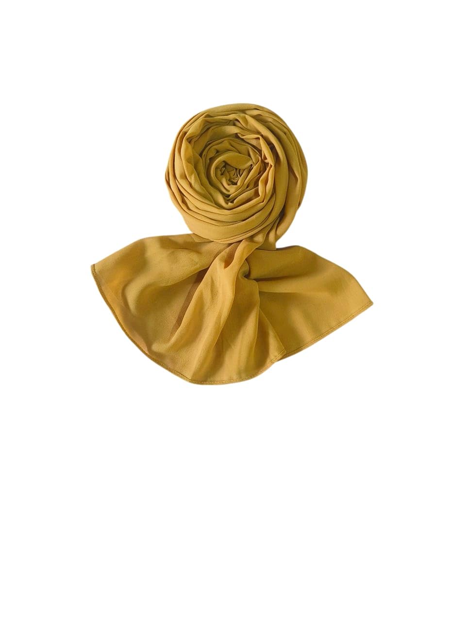 Premium Georgette Hijab for Women - 2 Meter Long Stylish | Stole | Lightweight Breathable Daily & Occasion Wear | Single Piece & Pack Of 3 Multicolor (1, Mustered Yellow)