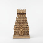 QUEENS CANVAS Wooden Meenakshi Amman Temple Madurai 3D Model, Decorative Showpiece, 18x10x30 cm