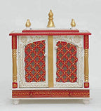 Jodhpur Handicrafts Home Temple, Pooja Mandap Mandir for e Big Size Temple for Home with Door Pooja Stand for Home Wall Mount Size LXBXH 20X12X24 Inch