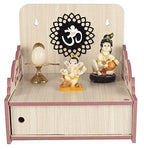 Comert Enterprise Handmade Beautiful Wooden Temple/ Home Temple/Puja Mandir/Wall Hanging and Table Top Home Mandir Temple /Home Art & Craft Engineered Wood Home Wall Temple (White)