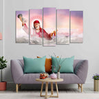 VIBECRAFTS Homcraft Devotional Wall Painting of Sai Baba Set of Five For Home|Office|Living Room|Gift (PTVC5Pcs2_6610)