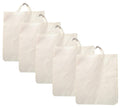 LUSKA Cotton Grocery Shopping Bags (Pack of 5) | with Handles | Hold 6 kg | 13 x 15 | White Hand-Made Reusable Eco Friendly Biodegradable Jhola Bag | Grocery Bags for Shopping | Gift Bags