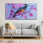 VIBECRAFTS Canvas Paintings for Living Room Drawing Room Bird With Nature Abstract Design Canvas Wall Painting Fitted With Wooden Frame for Home | Office | Gift (PTVCH_2438)