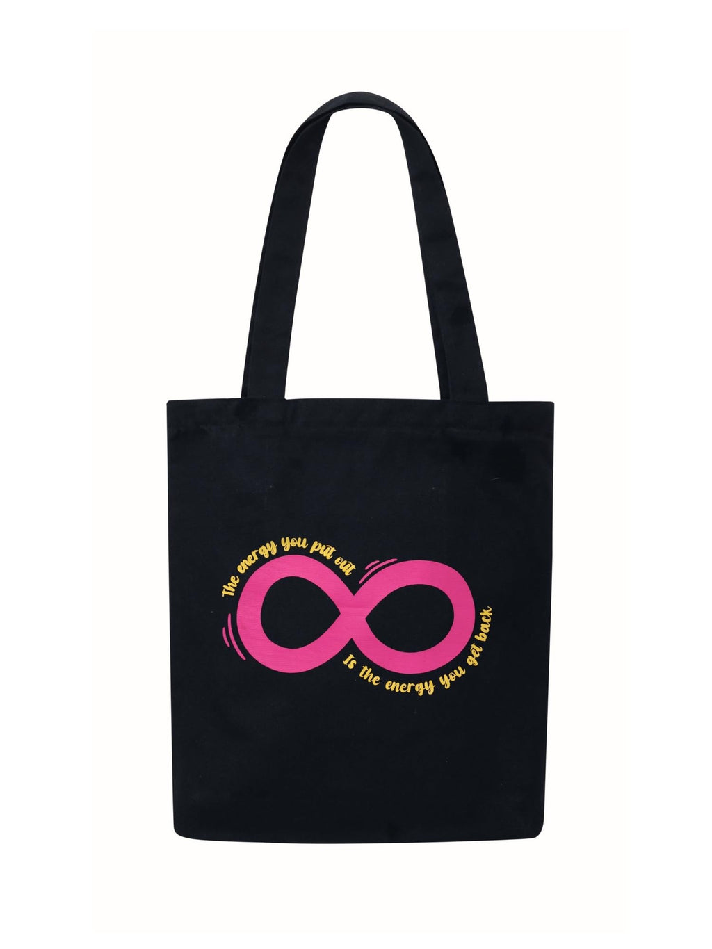 DOODLE Unisex Eco-Friendly Reusable Cotton Canvas Tote Bag | Inner & Outer Zip Pockets | Ideal for Travel, Shopping, College & Office Use | Infinity