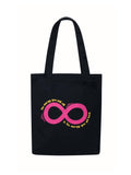 DOODLE Unisex Eco-Friendly Reusable Cotton Canvas Tote Bag | Inner & Outer Zip Pockets | Ideal for Travel, Shopping, College & Office Use | Infinity