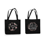 TheYaYaCafe Cotton Printed Tote Bag combo of 2|Multipurpose bags| Reusable Bags |Lightweight|Eco-friendly Grocery Bags