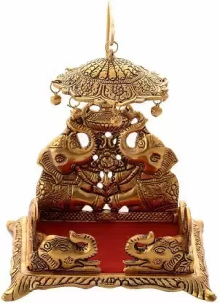 Navyaksh Metal Krishna Sihasan, Laddu Gopal Singhasan for Home and Office Metal Home Temple (Height: 18, Pre-Assembled)