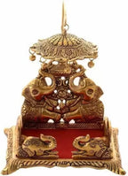Navyaksh Metal Krishna Sihasan, Laddu Gopal Singhasan for Home and Office Metal Home Temple (Height: 18, Pre-Assembled)