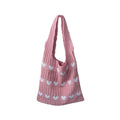 Kawn® Premium Knitted Heart Pattern Tote Bag Large Stylish and Durable Trendy bag for Everyday Use Beach Shopping Travel Work – Comfortable and Trendy Design (Pink)