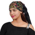 Woolen Hair Scarf Square Hair Bandanas Large Scarf Sleeping Head Wraps Neck Scarf for Women_Pack Of 1_Black