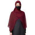 URSHIA MALAYSIAN GEORGETTE HIJAB/DIAMOND GEORGETTE HIJAB FOR WOMEN (MAROON)