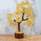 JINALI GEMS ® Natural Citrine Crystal Gemstone Tree with Golden Wire 300 Beads for Good Luck, Healing, Wealth & Prosperity