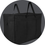 COTTON BLADES Big Eco Cotton Canvas Shopping Bags For Carry Milk Grocery Fruits Vegetable With Reinforced Handles Jhola Bag - (18X8.5X14 -Inches, (Black)