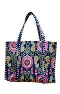 HOUSE OF GULAB Tote Bag for Women Stylish Canvas Handbag with Long Handle Inside Pocket Shoulder Bag Ladies Large Shopping College Office Travel Tote Bag for Girls Daily Use Fashion Bg (Pink & Black)