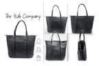The Hide Company Women’s Genuine Leather Shopper Handbag | Oversized Black Tote Bag | Buff Calf Leather | Zip Closure | Double Handle