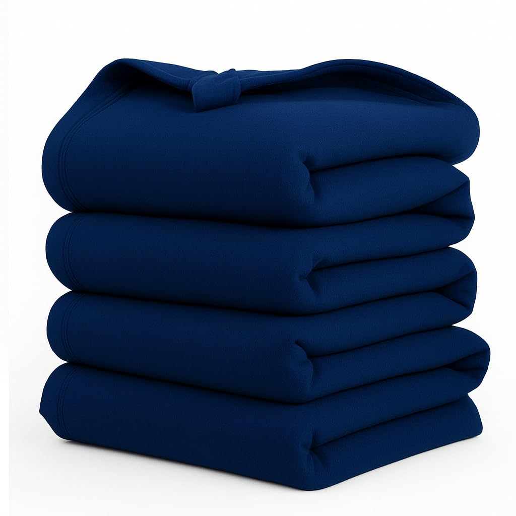 MAMRAJ 300 GSM Special for Heavy Winter Plain Light Weight Polar Fleece Blanket for Single Bed [ 60x90] (Blue) Kafalo