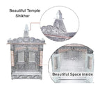 Suhanika Crafters Pooja Temple for Home Big Size Wooden Designer Pooja Mandir for Home, Modern Oxdised Bhagwan Ghar (9x12 Inches)