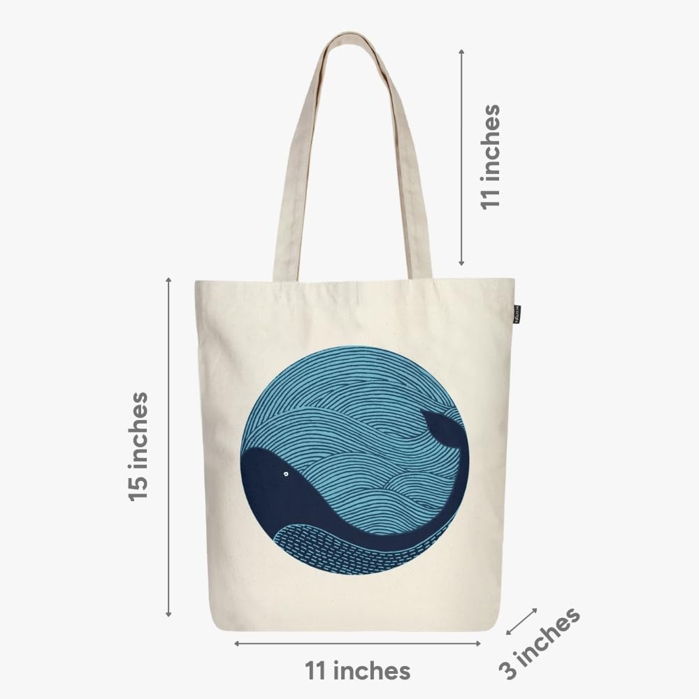Eco Right Large Canvas Tote Bag with Zipper & Inner Pocket – Ideal for Office, College, Shopping, Travel & Everyday Use