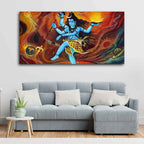VIBECRAFTS Canvas Paintings for Living Room Drawing Room Natraja Of Dance Canvas Wall Painting Fitted With Wooden Frame for Home | Office | Gift (PTVCH_2449)