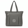 Bag-Age HB53 Large Tote Bag for Girls & Women | Water-Resistant Nylon Handbag with Multiple Compartments, Laptop Work Bag for Office, Travel, Shopping & Daily Use (Grey)