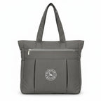 Bag-Age HB53 Large Tote Bag for Girls & Women | Water-Resistant Nylon Handbag with Multiple Compartments, Laptop Work Bag for Office, Travel, Shopping & Daily Use (Grey)