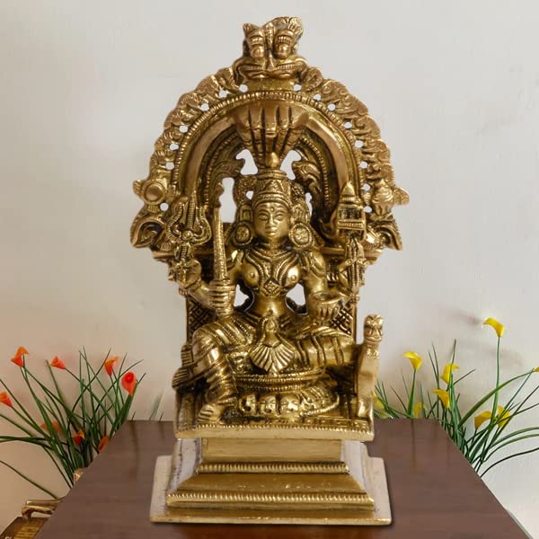 ARTVARKO Brass Mariamman Devi Mariaai Goddess Durga Maariamma Amman Aatha South Indian Goddess of Rain and Curing Diseases Height 5,5 Inch
