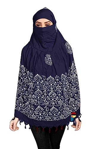 PRACHARAN Women Cotton Stylish Hand Printed Scarf, Anti Pollution Full Face Scarf With Uv Sun Rays Protection Scarf For Women, Dust Scarf (Blue Batik), For Female