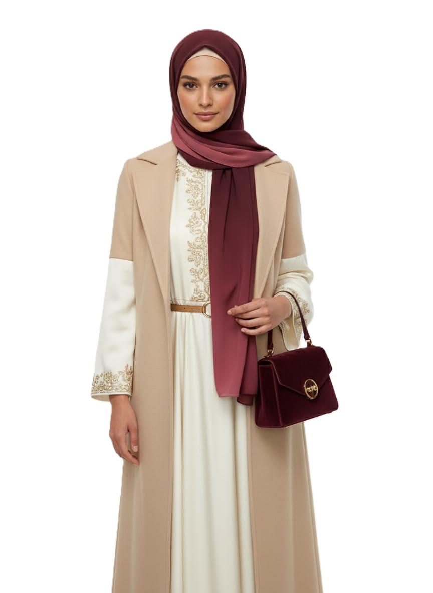 SAHIL SCARF Women Hijab Scarf 180x70cm Chiffon Georgette Lightweight Soft Fabric Easy to Drape with Burqah Abaya and Modest Dress