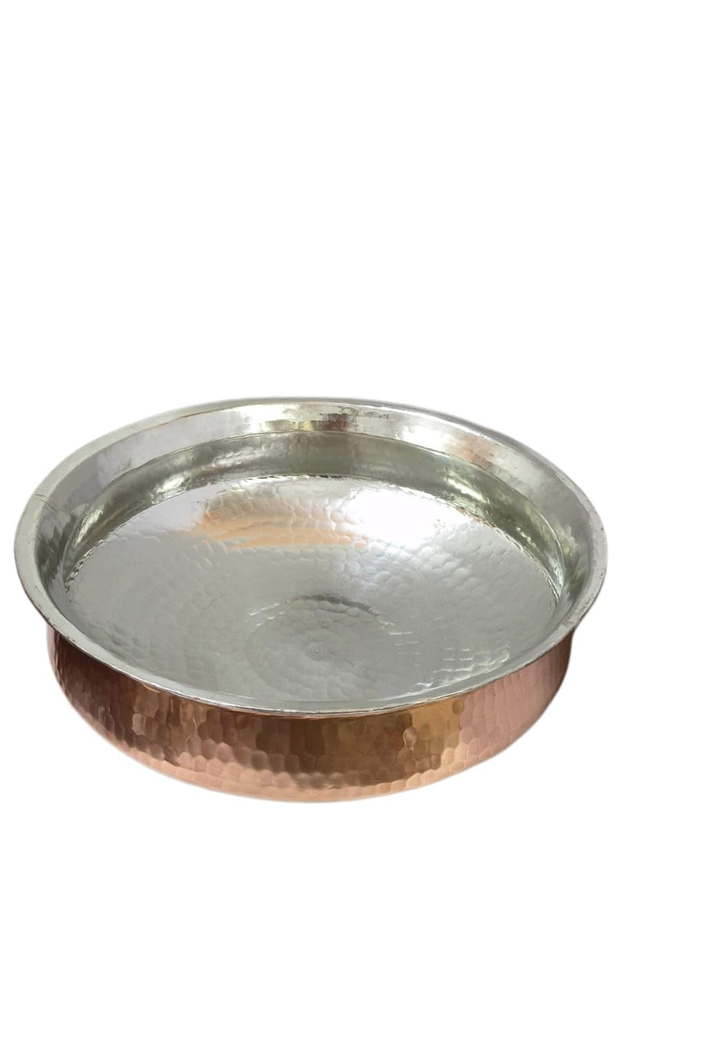 biryani Handi,Pure Copper Lagan Handi Dish pan with Tin Lining, Cookware and Serveware,5 to 6 litres, Heavy Gauge Diameter 12 inch Dum Biryani Rice and Veg/Nonveg,Copper Pot Weight 2500 gm