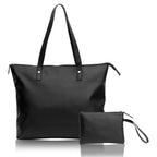 Aquatan Women's Back To Work Tote Bag With Wallet Pouch (Black Solid)