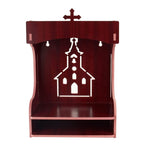 CrazyInk Wooden Christian Playwood Pooja Temple for Home and Office (27 x 19 x 41 Cm; 500 Gr) (Maroon)