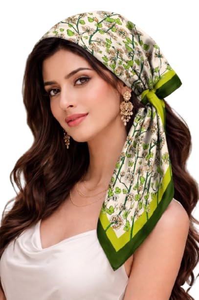 Wirkqeez Silk Head Scarf for Women – Luxury Satin Silk Hair Scarf, Soft Bandana Wrap for Sleeping, Hair Protection & Styling (Multicolor_06)