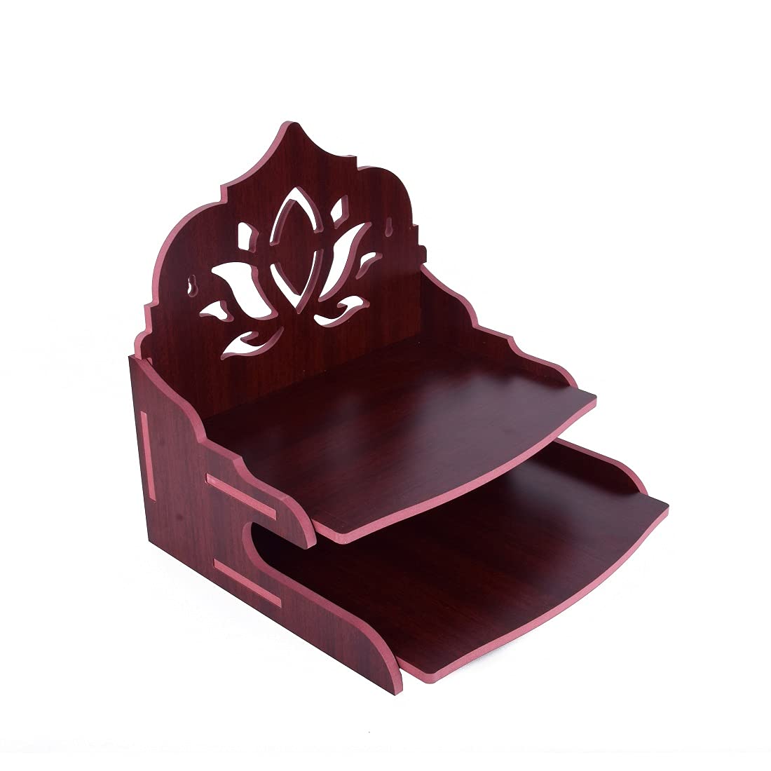 Om Shree Wooden Beautiful Plywood Mandir Pooja Room Home Decor Office OR Home Temple Wall Hanging Product (Maroon)