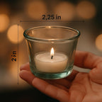 Pure Source India Glass Votive Tealight Candle Holders - Living Room Side Table Home Decoration (Glass, Pack of 6, Clear)