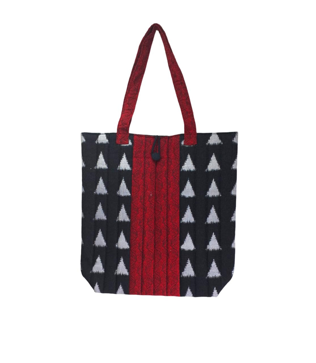 Shop Karishma Women's Reusable Shopping/Grocery Classic Tote Bag With Pocket Shoulder Cotton Handbag Travel Bag Multi-Purpose (Black Red)