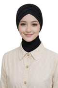 TCP TheClothesPeople Women's Turban Cap Premium Jersey Under Female Scarf,Bonette Innercap,Headscarves,Hijab (Black)