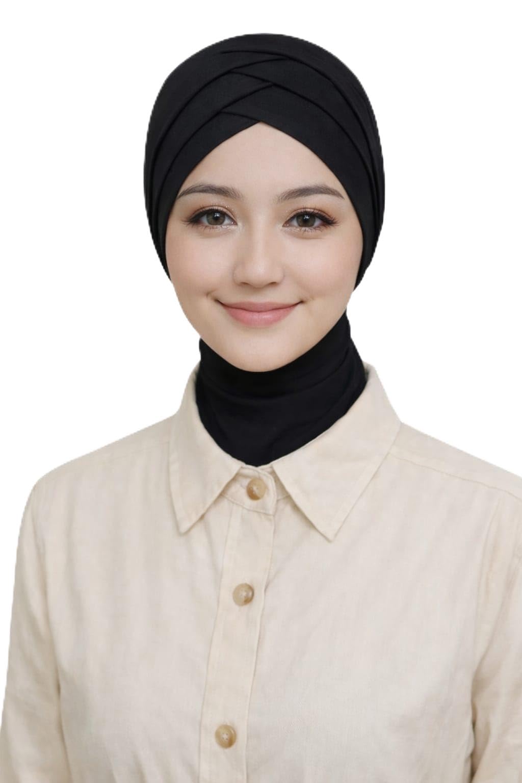 TCP TheClothesPeople Women's Turban Cap Premium Jersey Under Female Scarf,Bonette Innercap,Headscarves,Hijab (Black)