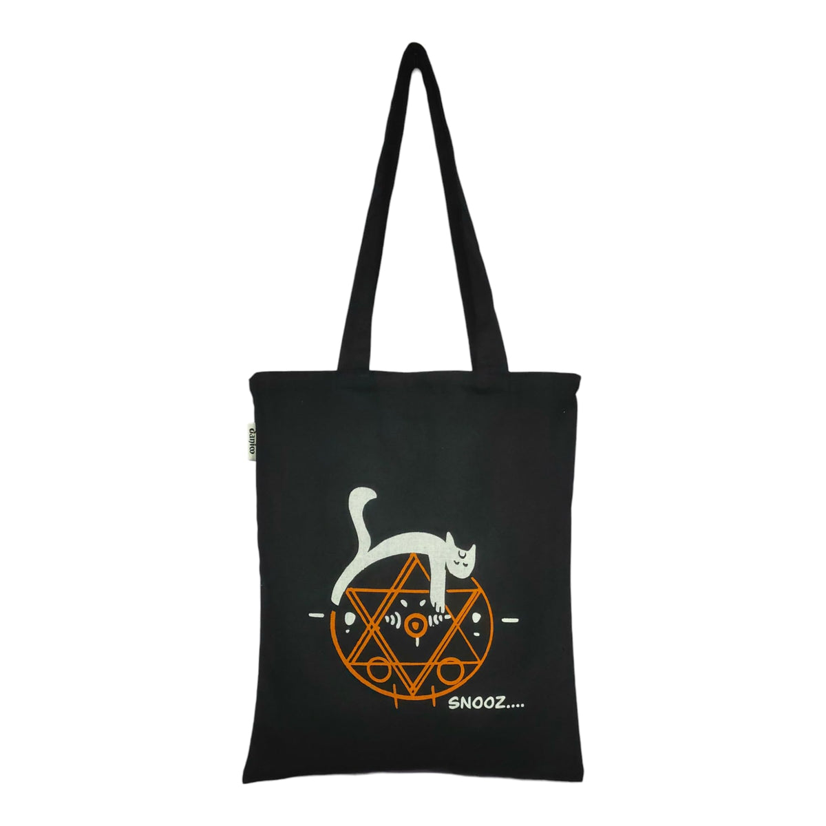 DANIOO DON'T WORRY WE CARRY Canvas Reusable Cloth Tote Bag With Zipper and Inner Pocket For Women and Girls, Travel/Beach/Gift/College Tote bag Pack Of 1 (Black) (White, Orange)